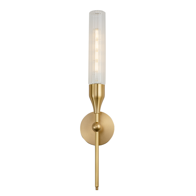 Modern style 1 bulb art sconces with  brass and glass material and new design popular home light for home hotel wall lamp