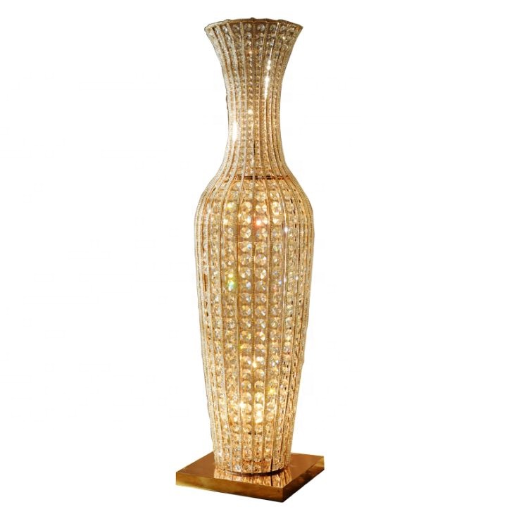 Special design vase shape crystal Italian style led floor lamp hotel hall restaurant standard lamp
