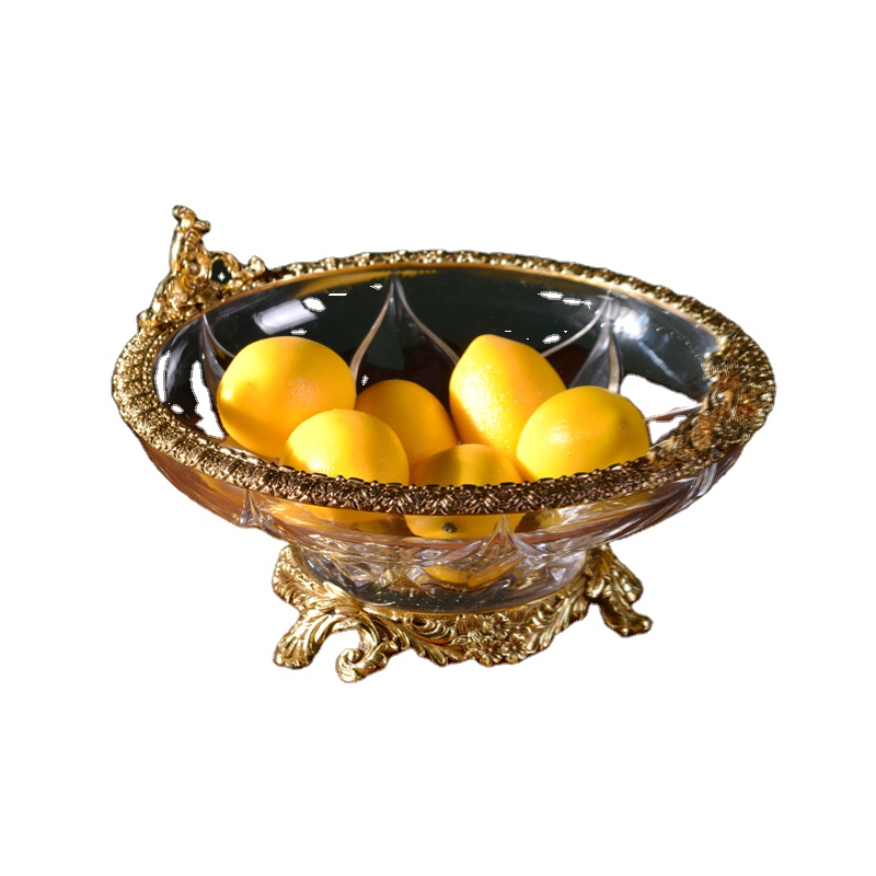2021 new designs europe style exquisite luxury decor fruit bowl crystal glass fruit plate for  home decor  hotel  wedding