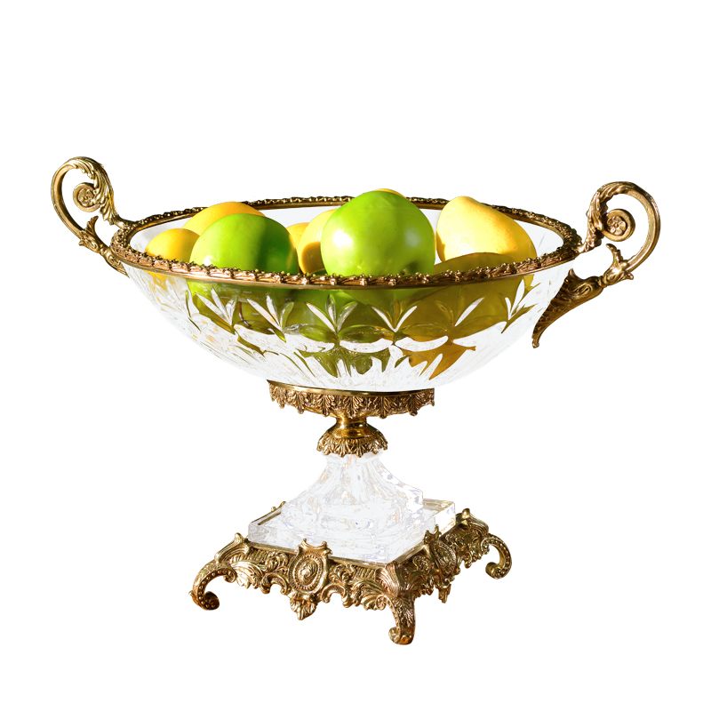 Newest designs from factory luxury fruit bowl wholesale home decor crystal glass fruit plates for wedding hotel villa