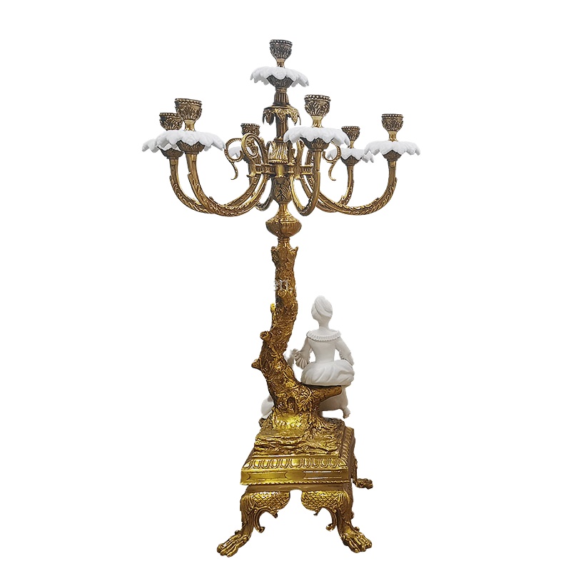 Fancy pigeon brass ceramic candle holder for home decorations hotel living room home decor vintage hotel porcelain candlesticks