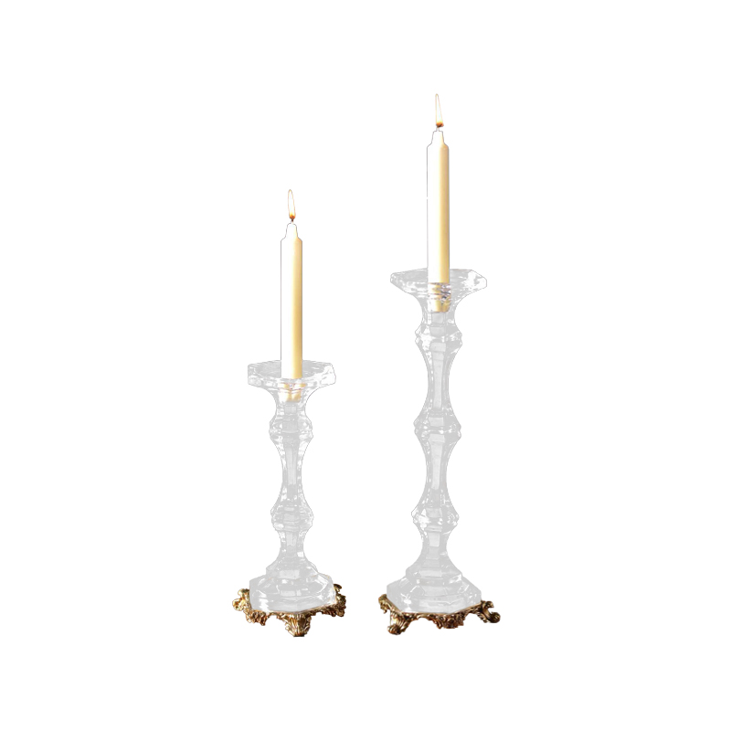 High-end Quality Villa Hotel Club Star Hotel Wedding Decorations Copper Crystal Candlestick Holder