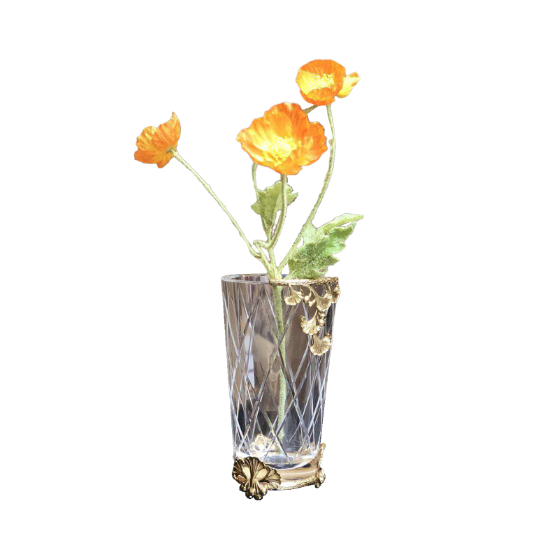 The latest design of glass crystal fresh dried flower vase, suitable for home office decoration