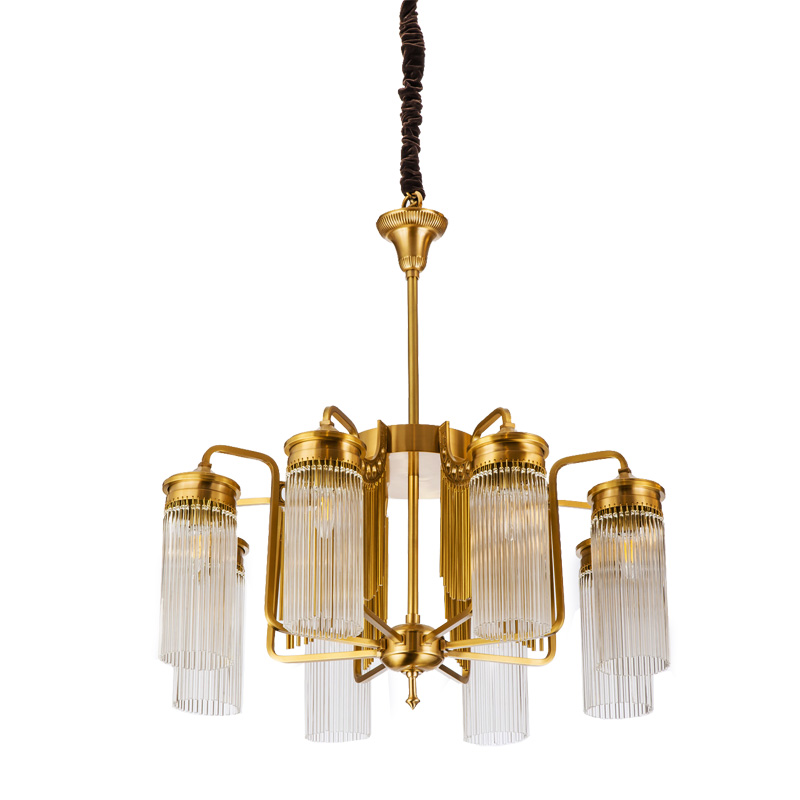 6 bulbs modern style hotel lights brass and glass house lamps home decor own factory produce led chandeliers lighting