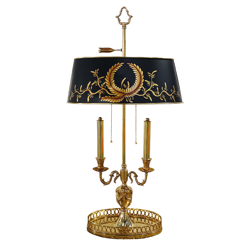 Factory Supply Home Decor Interior Design House Lighting Antique French Bouillotte Candlesticks Desk LED Table Lamp