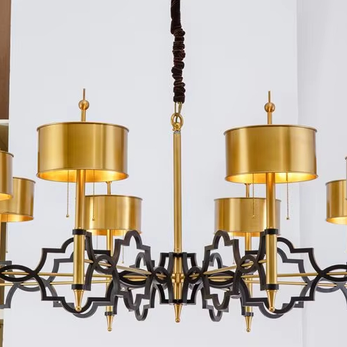 2024 new design copper lightings from China supplier own factory price modern chandelier noble iron brass pendant lamp