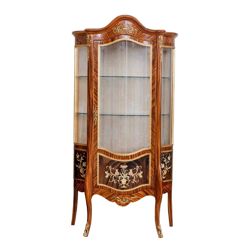 Chinese Tradition Retro Wooden and Glass Display Cabinet with LED Lighting Glass Door Cabinet Study Bookcase/Bookshelf