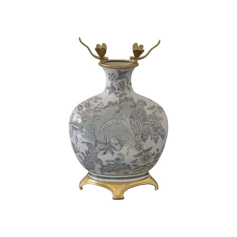 Antique home decoration exhibition design interior decoration blue and white porcelain ginger jar