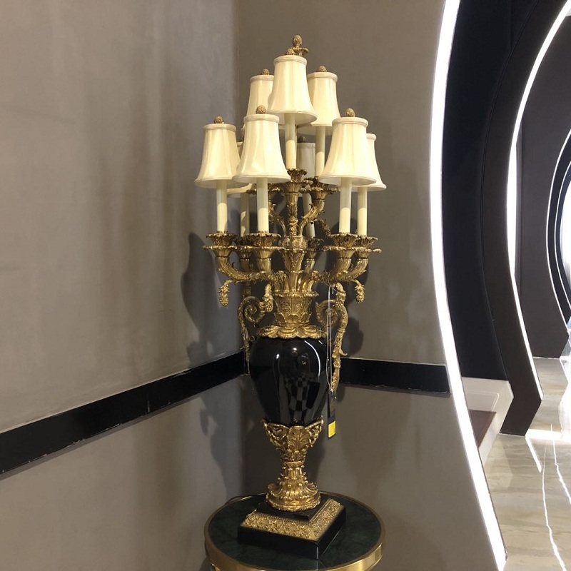 Classical Electric green marble stone design luxury beside table lamp