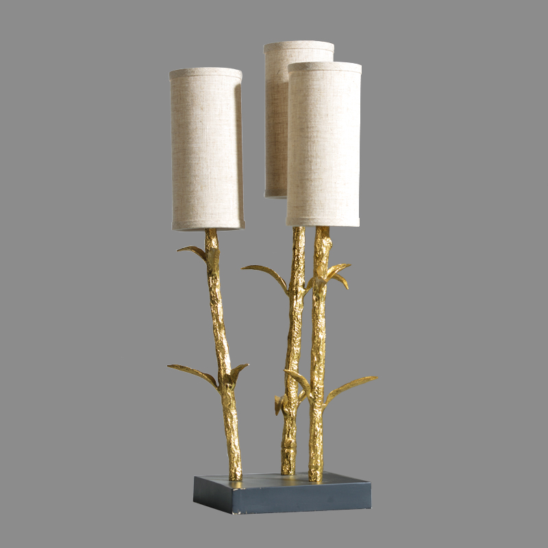 Contemporary popular unique design led lightings branch new models led bedside light with dewaxing brass modern table lamp