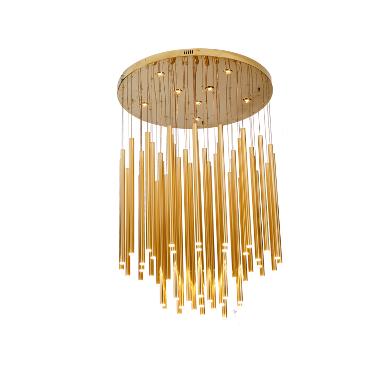 Minimalist New design home decor modern stainless led tube ceiling lamp and rods chandelier spot lighting