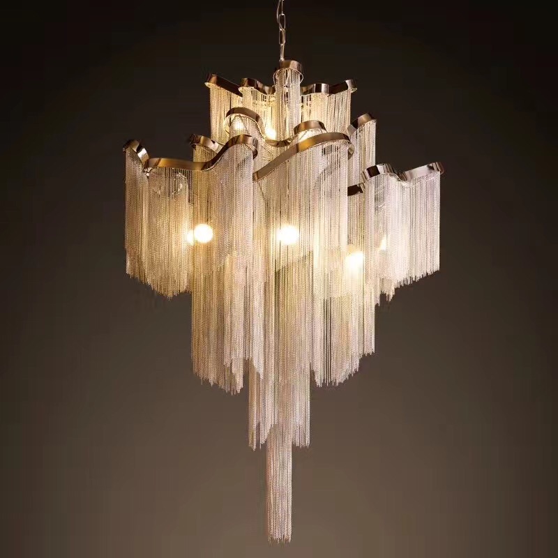 Unique design custom pendant lamps for hotel crystal lightings for living room hall from China manufacturer metal chandelier