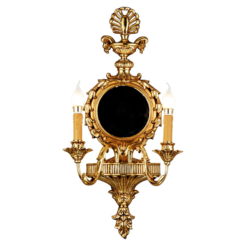 European Classical Vintage Mounted Lighting Fixture 2 Led Lights Decorative European Style Wall Sconces Lamp