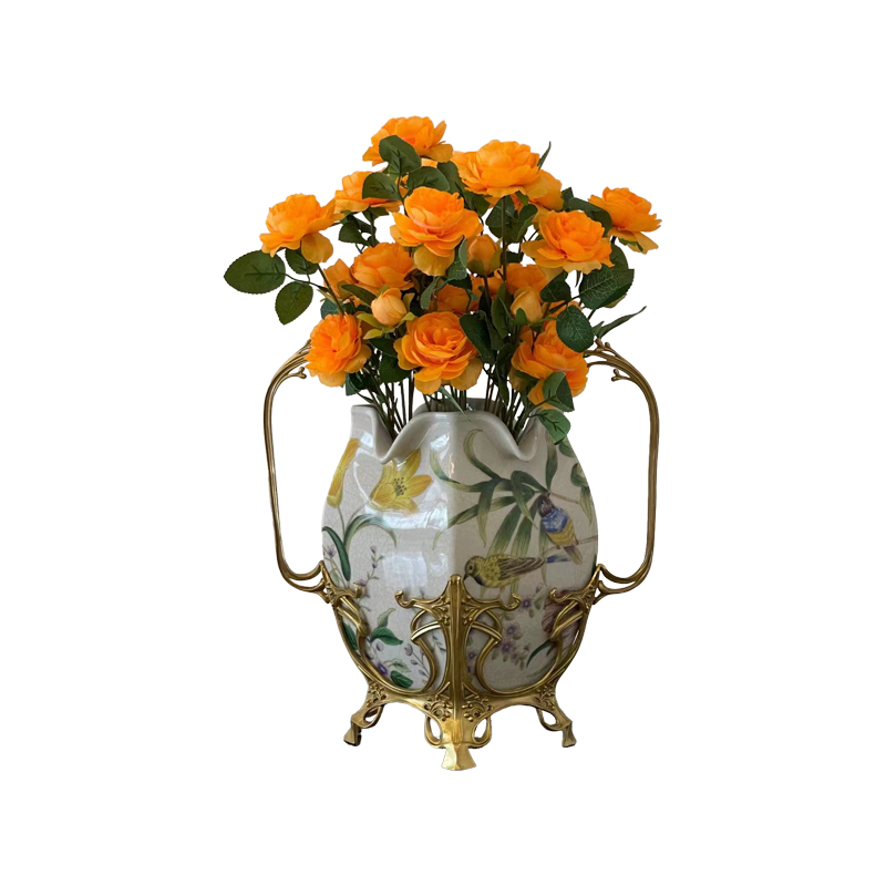 Luxury home decor Modern polyresin wave mouth flower arrangement decorative stand high floor vases