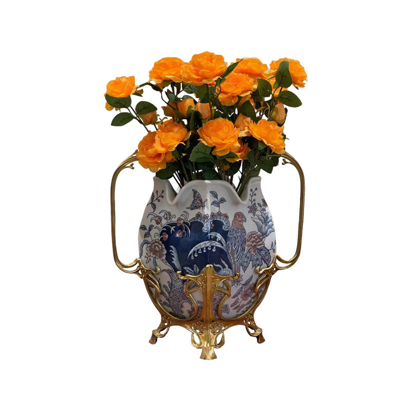 Modern luxury Home decor Modern polyresin floral arrangement stand high floor vases