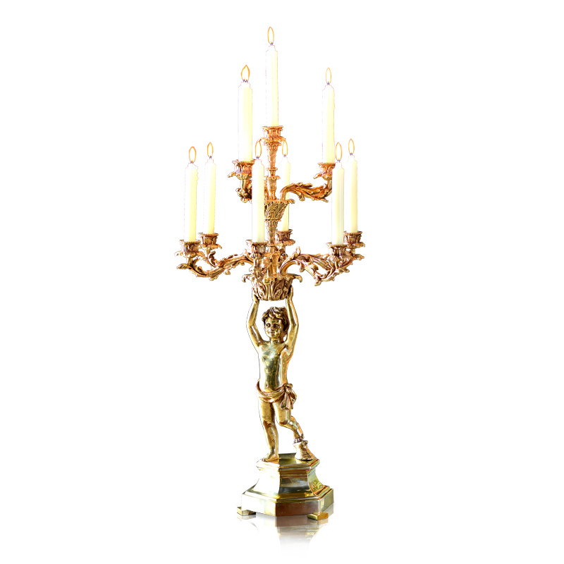 zhongshan designs creative brass Boy Angel Candlestick Candle Holder  for house boutiques hotel  home decor brass decoration