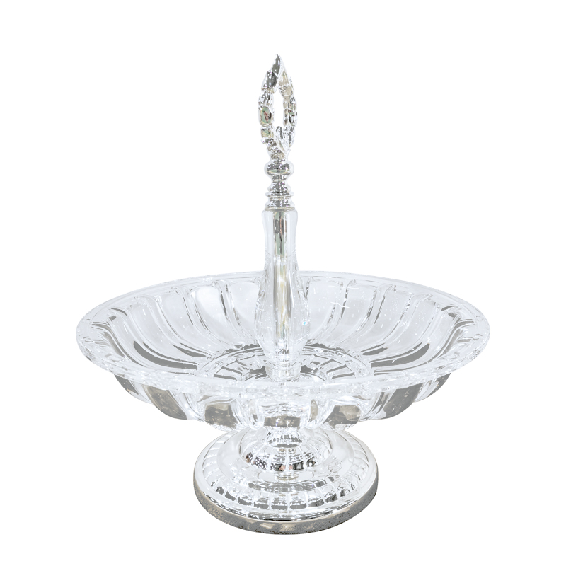 Wedding crystal interior decor carved indoor festival plate gifts with elegant design villa hotel luxury crystal fruit bowl