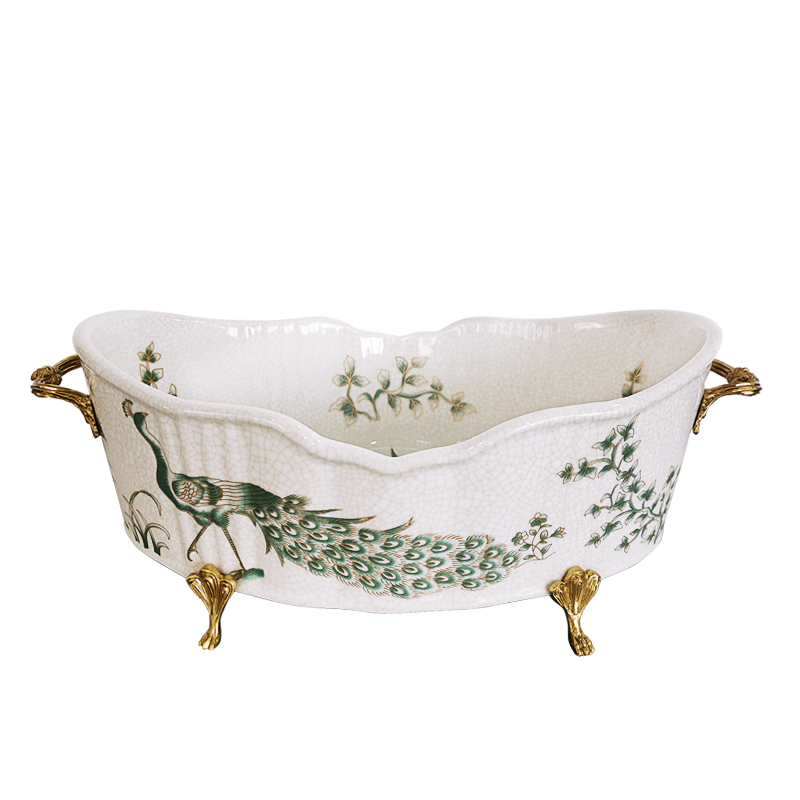 Zhongshan  Factory Wholesaler luxury home decor  ceramic fruit plate  desk porcelain dish Home Decor for in Desk/Table Banquet