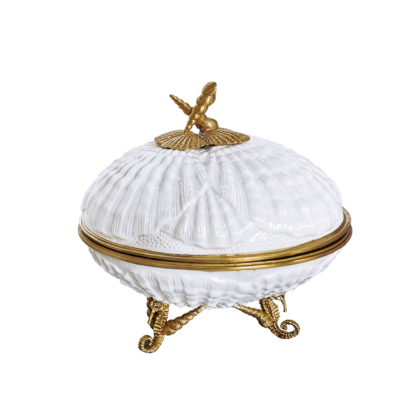 China Decorative Manufacturer Luxury Hand  white Porcelain fruit bowl  table luxury decor fruit box candy box