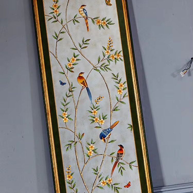 Art Wall Hand-Painting Oriental Home Decor Modern Wall Drawing Picture for Living Room Flowers and Birds Hanging Pictures