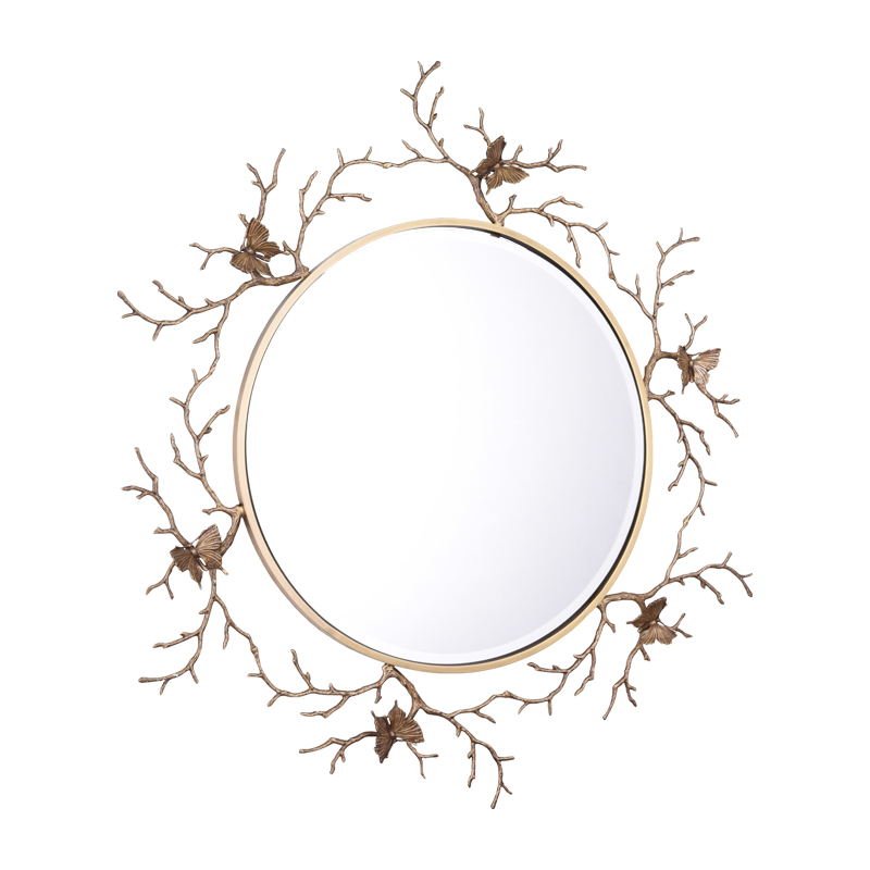 Hotel Villa Club Bathroom Wall Interior Design Copper Metal Framed Decorative Unique Handmade Decorated Mirrors