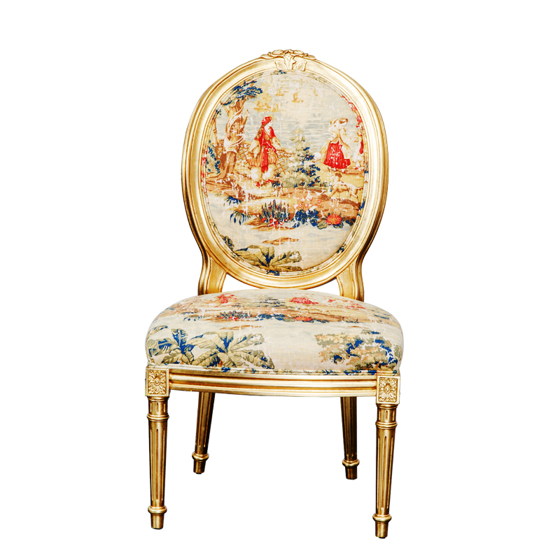 Chinese suppliers Vintage Gold Color Wood Living Room/dining room Chair Furniture Living American Style Chair